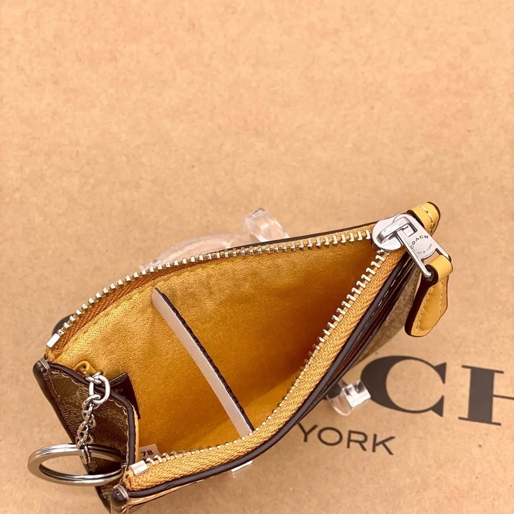 Coach Mini Skinny ID Case Small Wallet in Signature Canvas